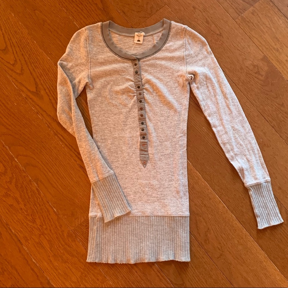 Free People 100% Cotton Long Sleeve Top